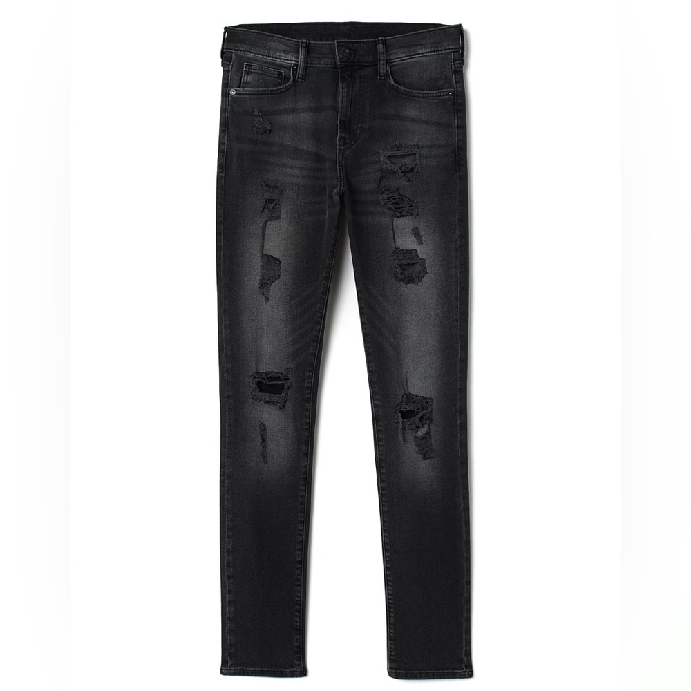H&M &denim Mens Black Low Rise Distressed Button Fly Jeans Sz 34/32 - Picture 12 of 12